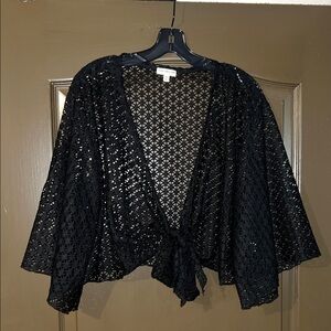 Black Lace Kimono Cardigan